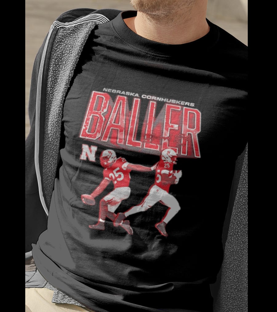 Baller Jamal Rule Nebraska Cornhuskers 25 Graffiti T-Shirt