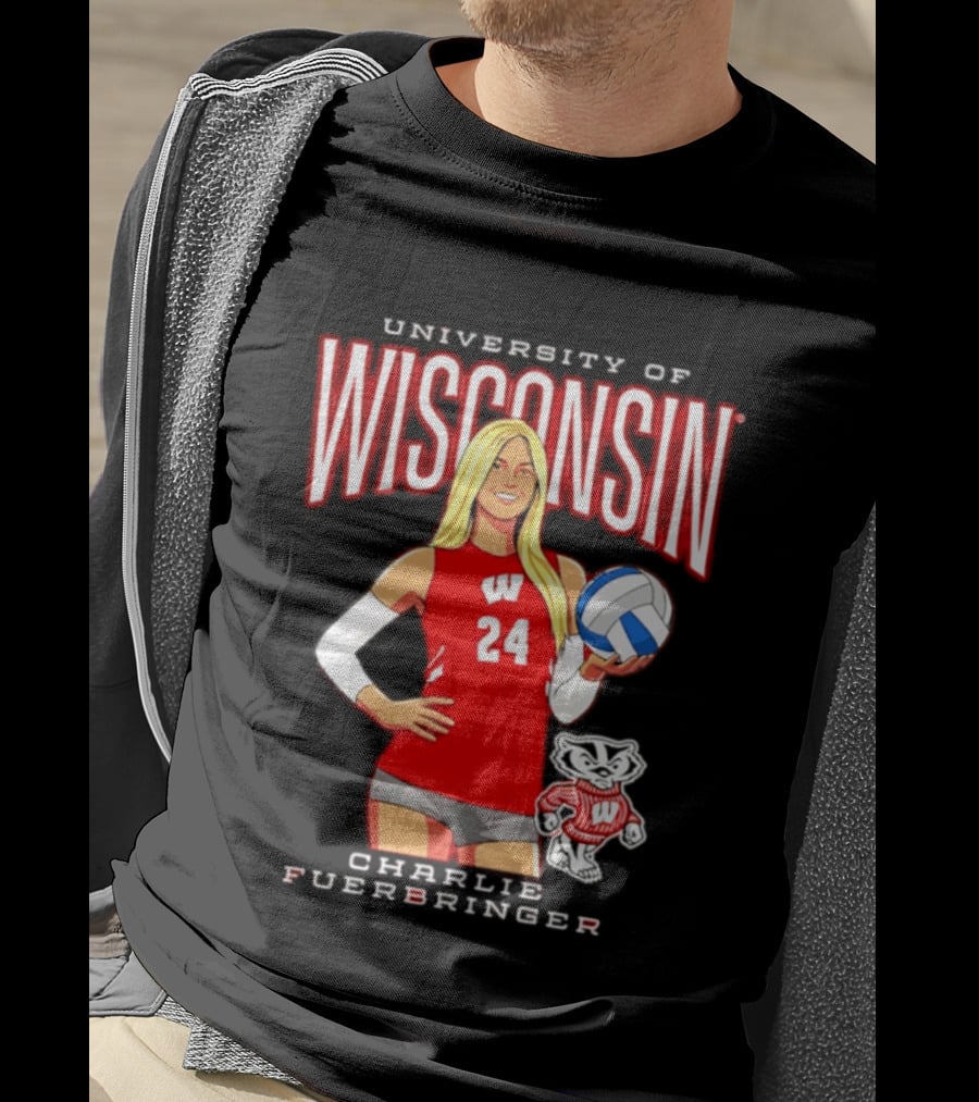 University Of Wisconsin Charlie Fuerbringer Volleyball Wisconsin T-Shirt