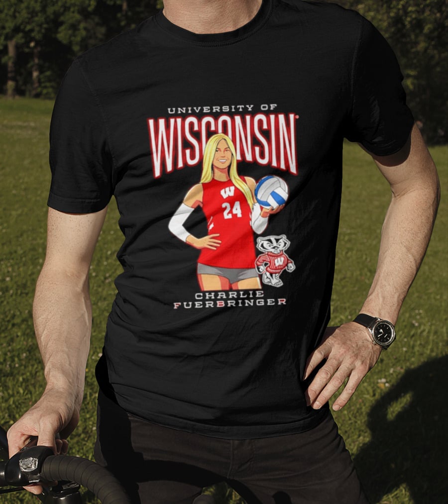 University Of Wisconsin Charlie Fuerbringer Volleyball Wisconsin T-Shirt
