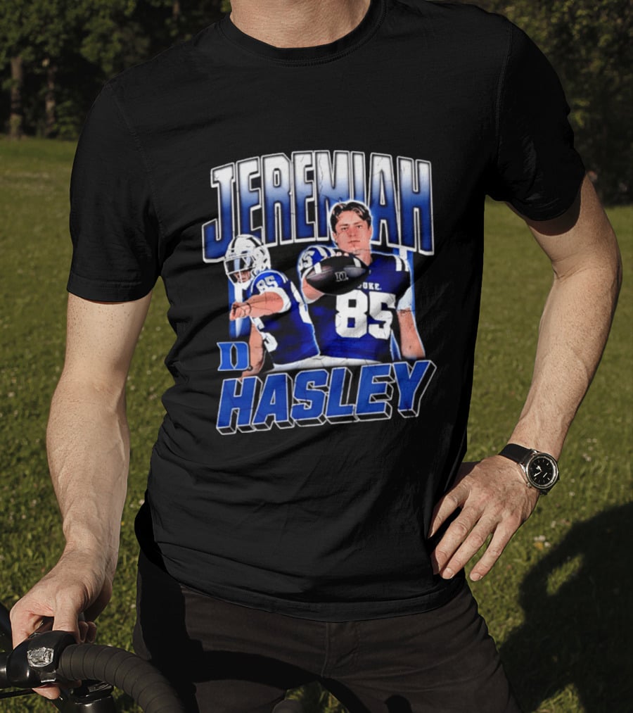 Jeremiah Hasley Duke Blue Devils Football 85 Player 90s Bootleg T-Shirt