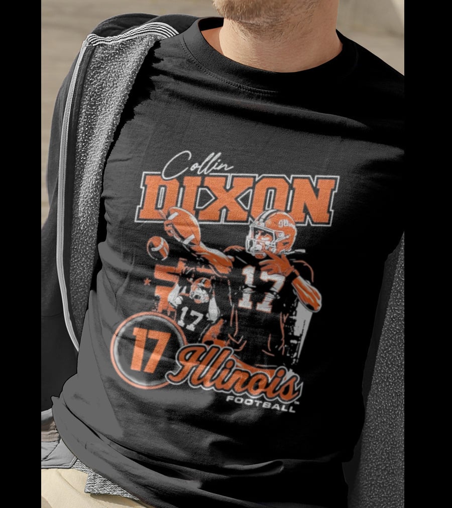 Collin Dixon 17 Illinois Fighting Illini 90s Bootleg Retro Football T-Shirt