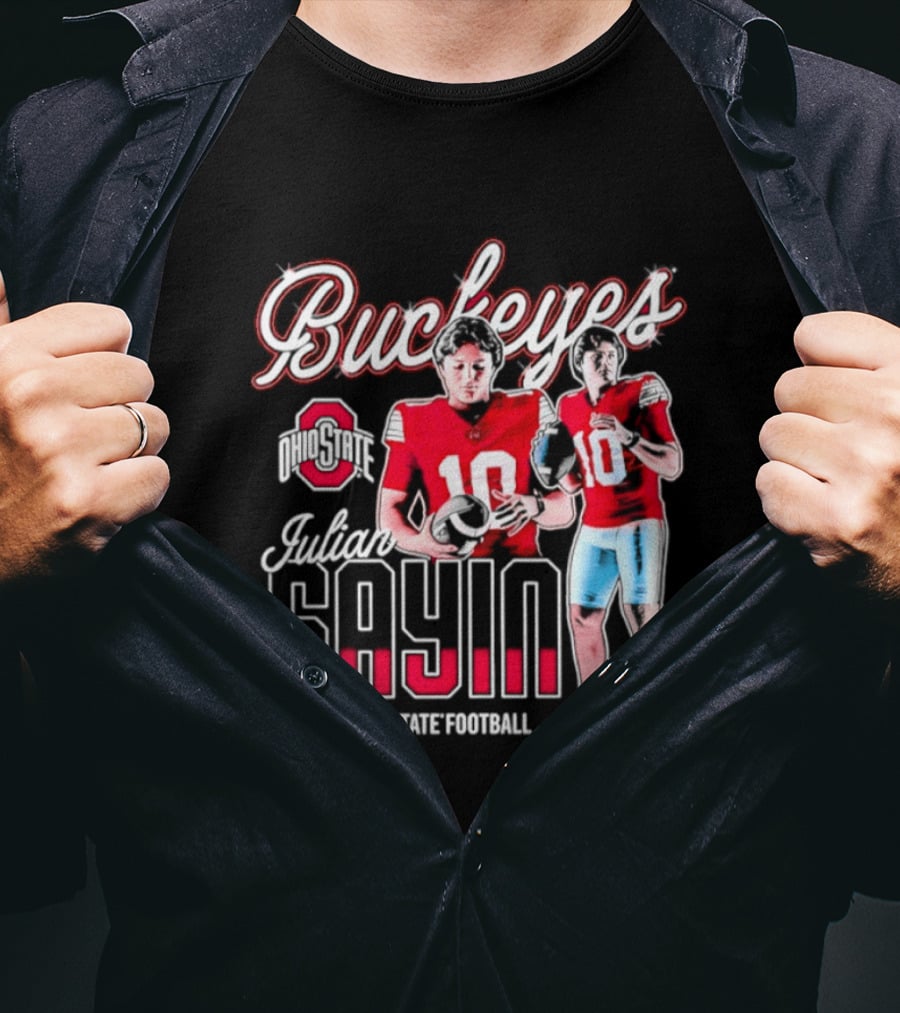 Buckeyes Julian Sayin Number 10 Ohio State Football Quarterback T-Shirt