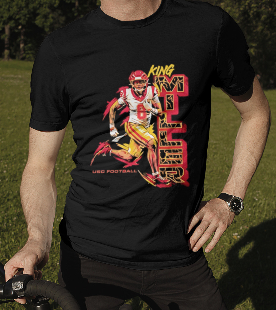 King Miller USC Trojans NCAA Football Player 8 Back Pedaling T-Shirt