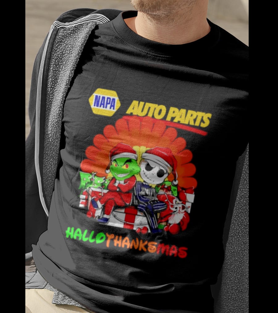 Napa Auto Parts Grinch Jack Skellington Hallothanksmas 2026 T-Shirt