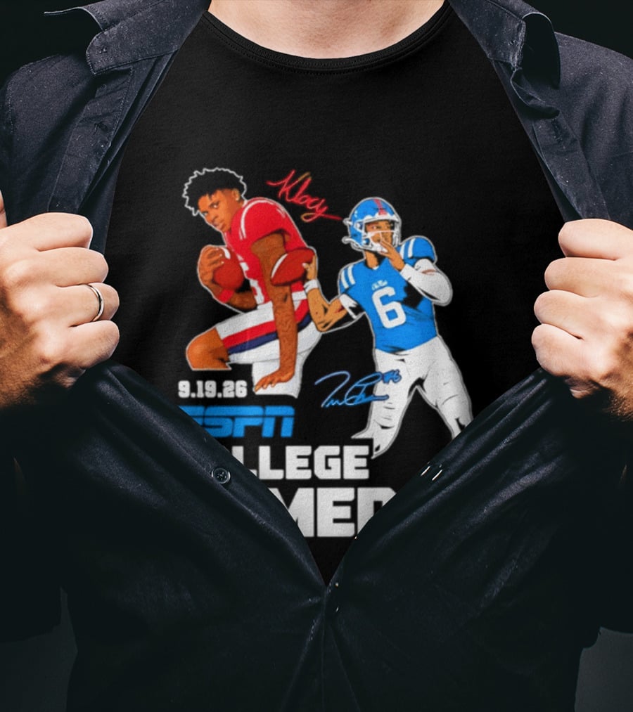 Ole Miss Football 2026 ESPN College Gameday King Number 6 T-Shirt