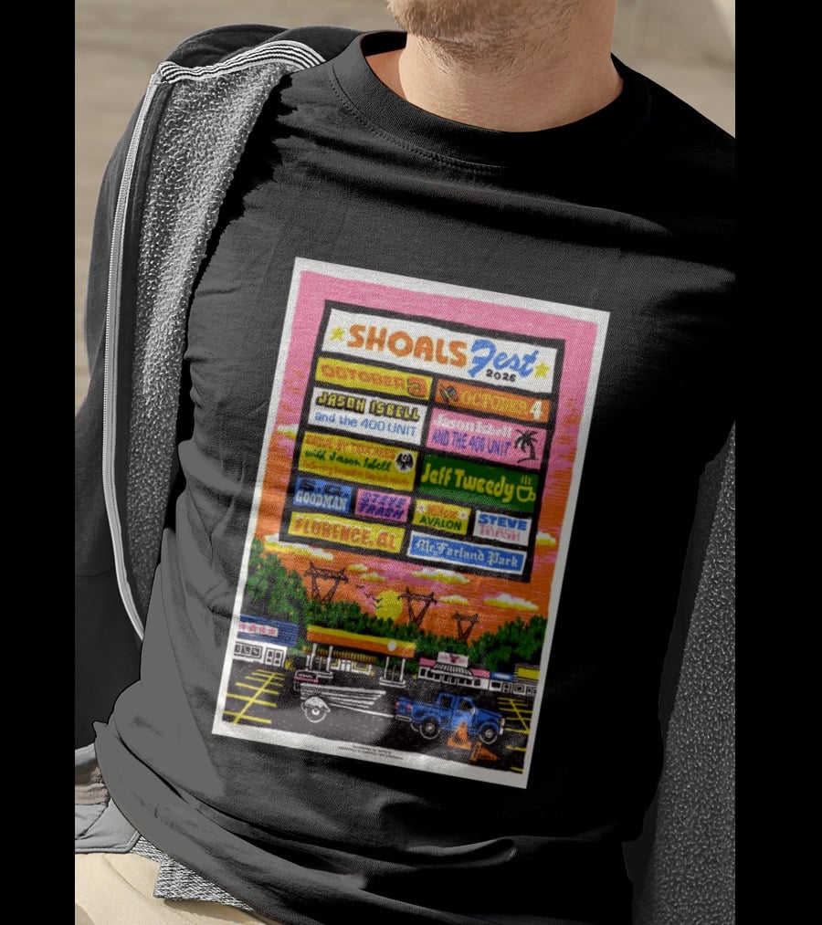 ShoalsFest 2026 October 3 4 Jason Isbell Drive By Truckers Jeff Tweedy Florence AL McFarland Park T-Shirt