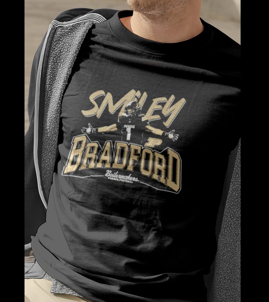 Smiley Bradford Purdue Boilermakers Football NCAA Player T-Shirt