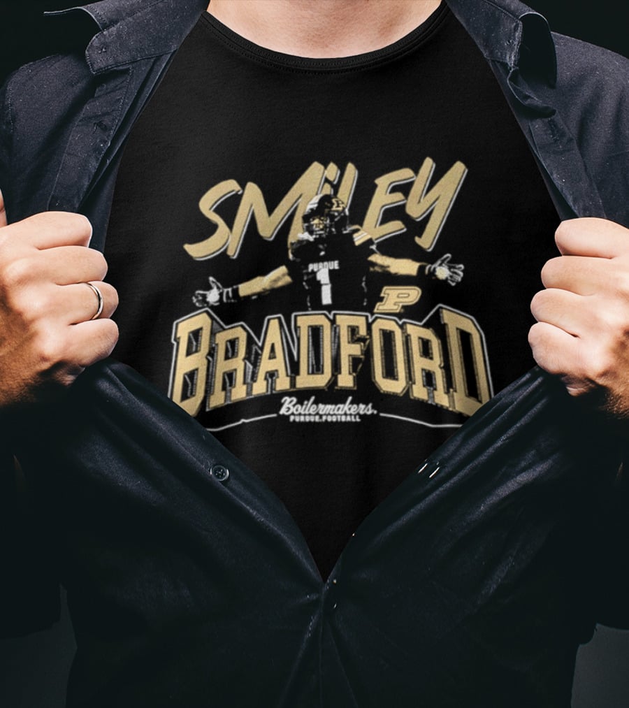 Smiley Bradford Purdue Boilermakers Football NCAA Player T-Shirt
