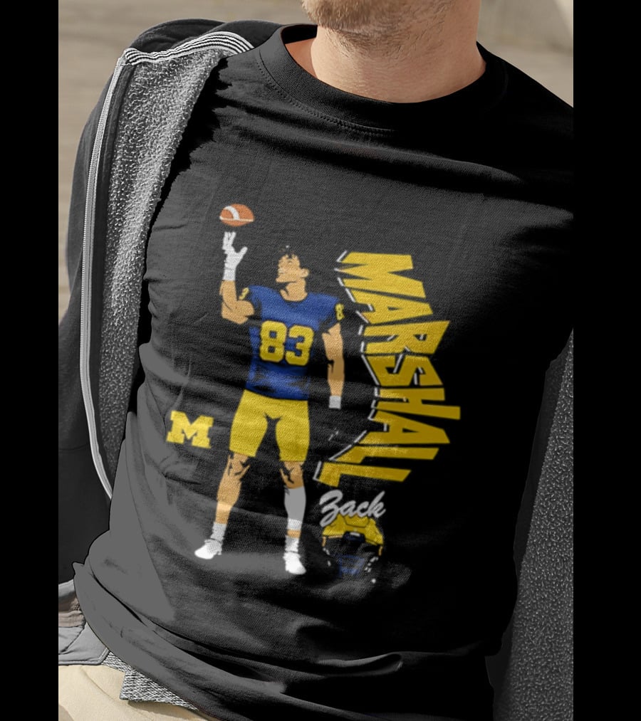 Zack Marshall Michigan Wolverines NCAA Football Number 83 Moment T-Shirt