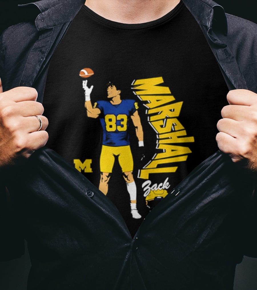 Zack Marshall Michigan Wolverines NCAA Football Number 83 Moment T-Shirt