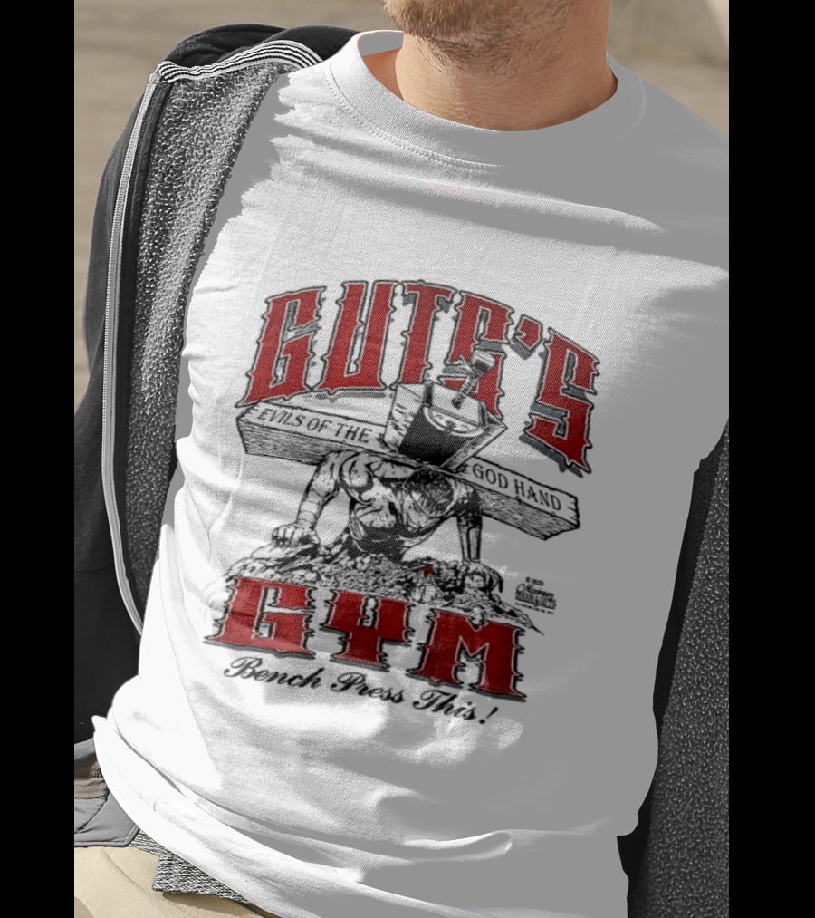 Guts's Evils Of The God Hand Gym Bench Press This All Pain No Gain Berserk 2 Sided T-Shirt
