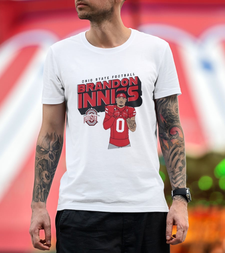 Ohio State Football Brandon Inniss Number 0 Ohio State T-Shirt
