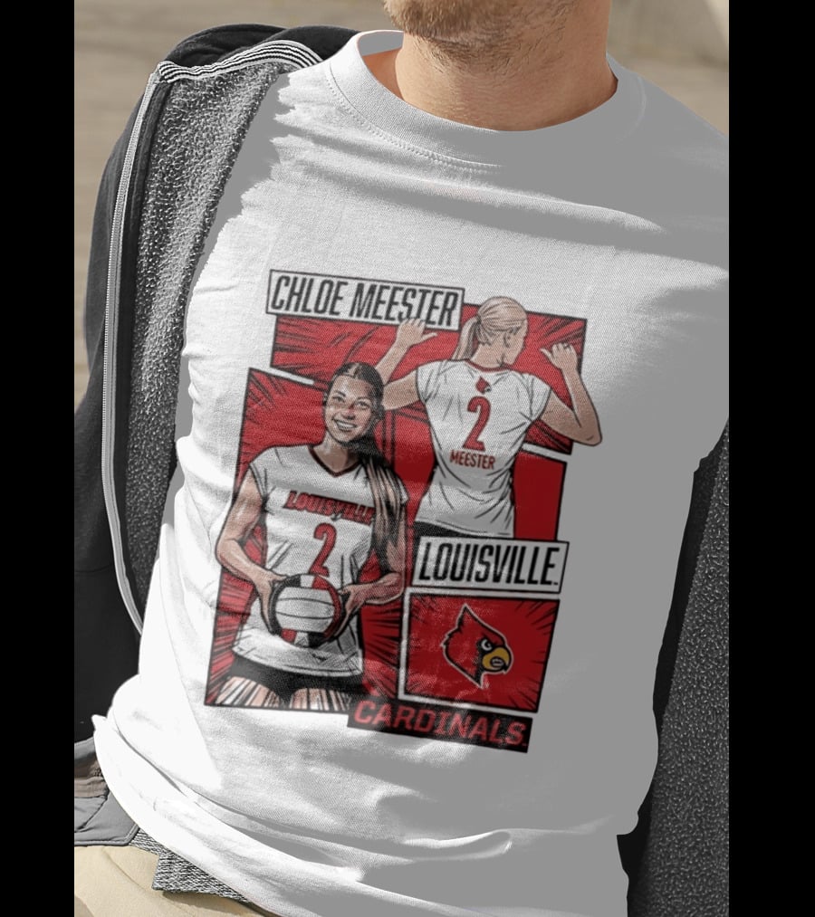 Chloe Meester Louisville Cardinals Volleyball Comic Book T-Shirt