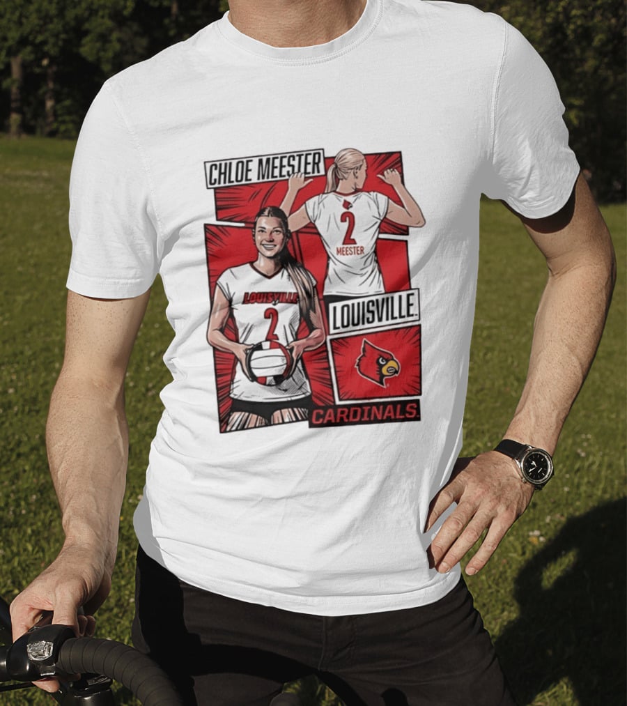 Chloe Meester Louisville Cardinals Volleyball Comic Book T-Shirt
