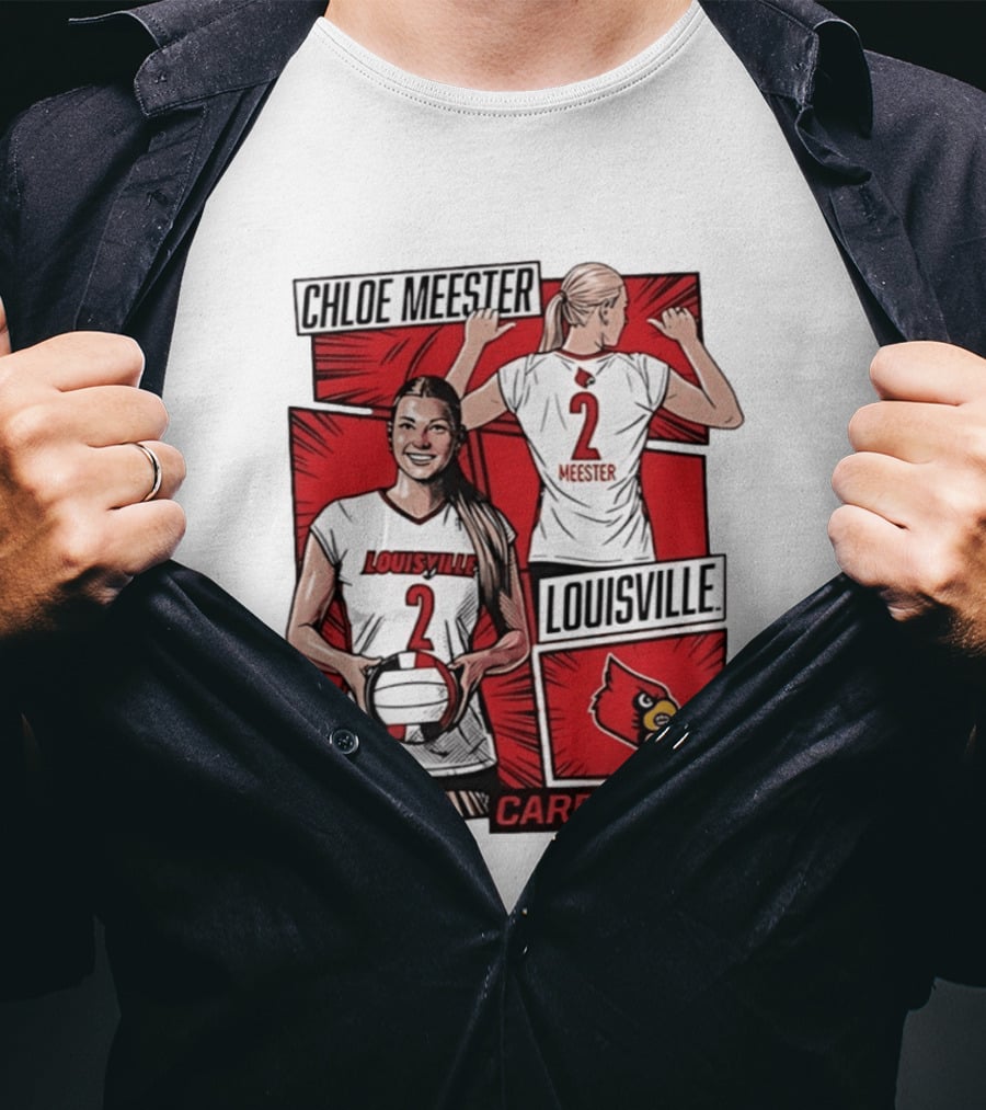 Chloe Meester Louisville Cardinals Volleyball Comic Book T-Shirt