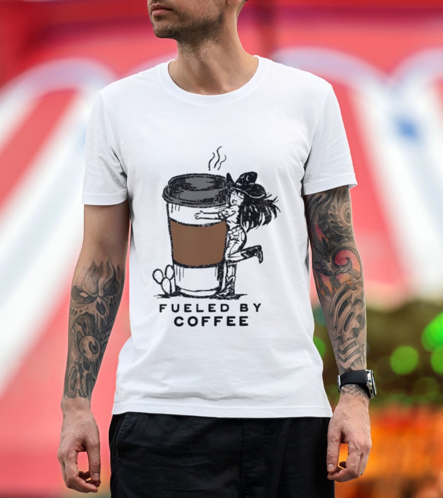 Fueled By Coffee Cowgirl Caffeine Western Rodeo Vibes T-Shirt
