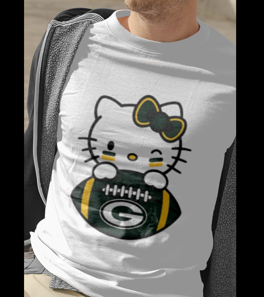 Green Bay Packers Hello Kitty Collaboration 2026 Football Season T-Shirt