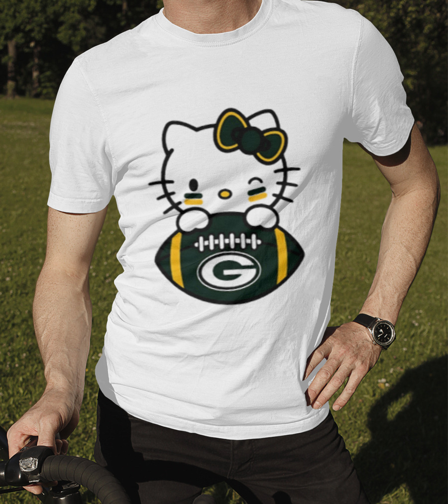Green Bay Packers Hello Kitty Collaboration 2026 Football Season T-Shirt