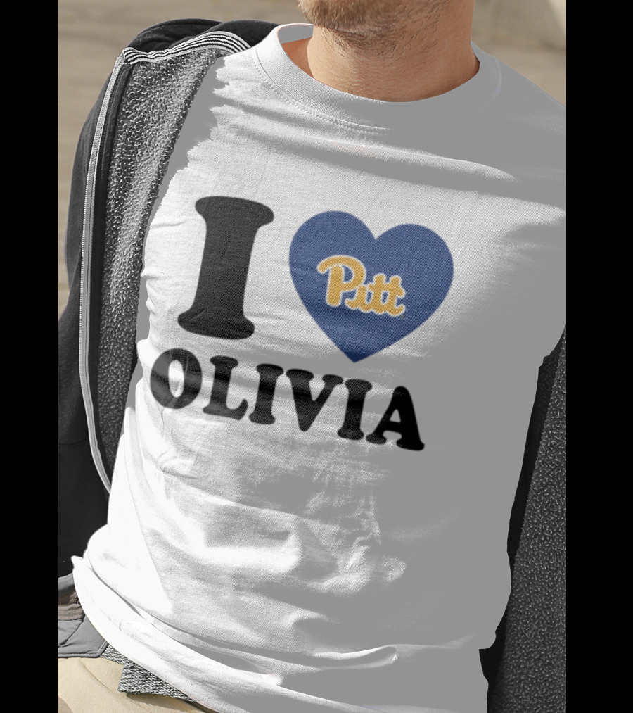 I Love Olivia Pitt Panthers Heart Logo Pittsburgh T-Shirt