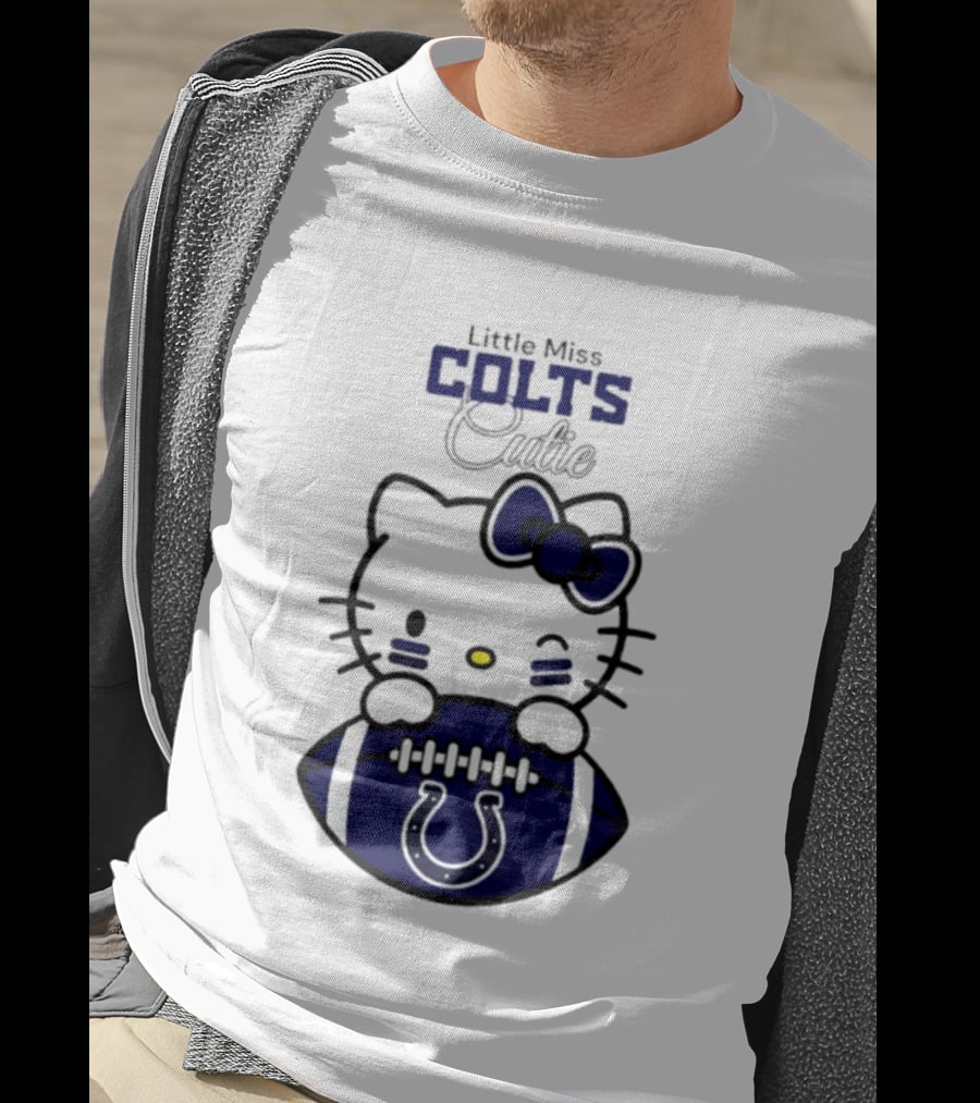 Indianapolis Colts X Hello Kitty Little Miss Colts Cutie Football 2026 Season T-Shirt