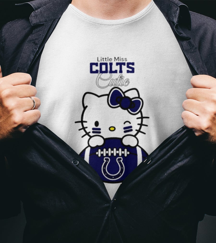 Indianapolis Colts X Hello Kitty Little Miss Colts Cutie Football 2026 Season T-Shirt