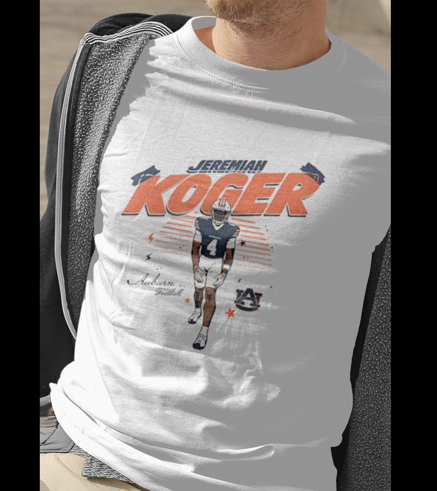 Jeremiah Koger Auburn Tigers NCAA Football Number 4 Helmet Sports Star T-Shirt