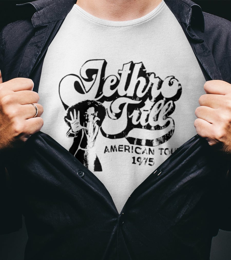 Jethro Tull Ian Anderson American Tour 1975 Vintage Rock Band T-Shirt