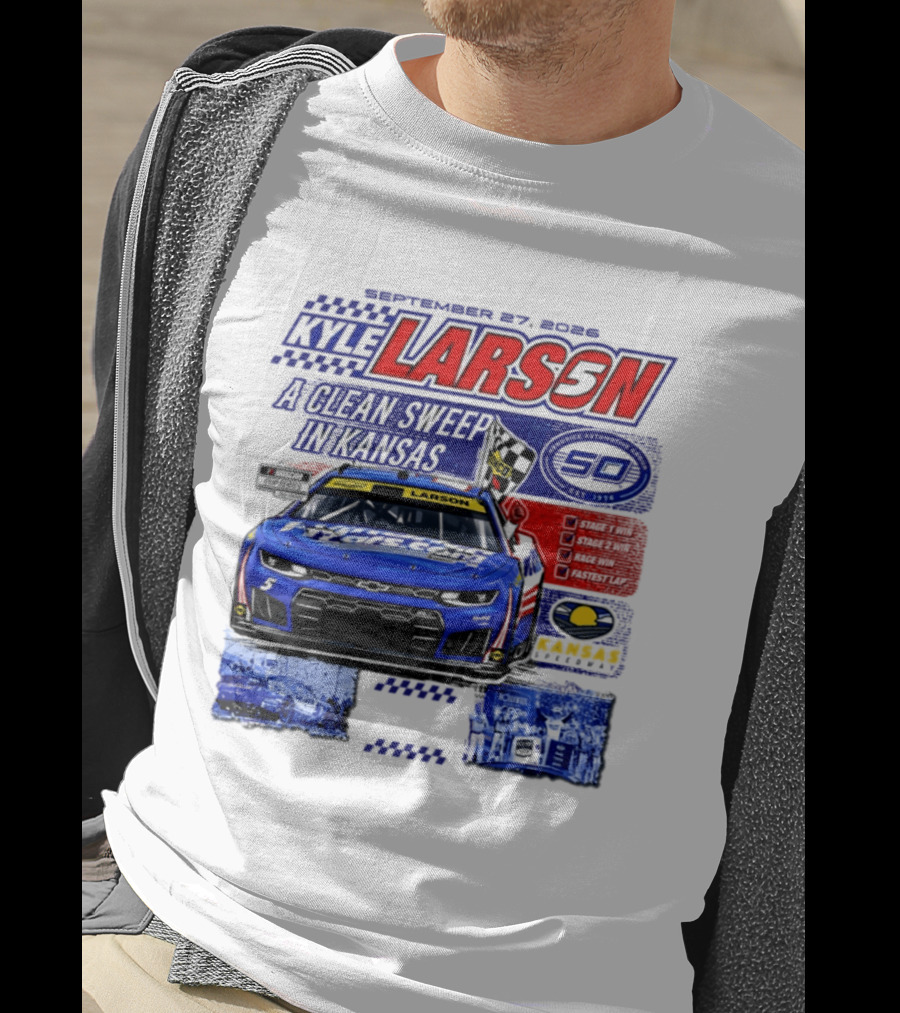 Kyle Larson A Clean Sweep In Kansas September 17 2026 T-Shirt