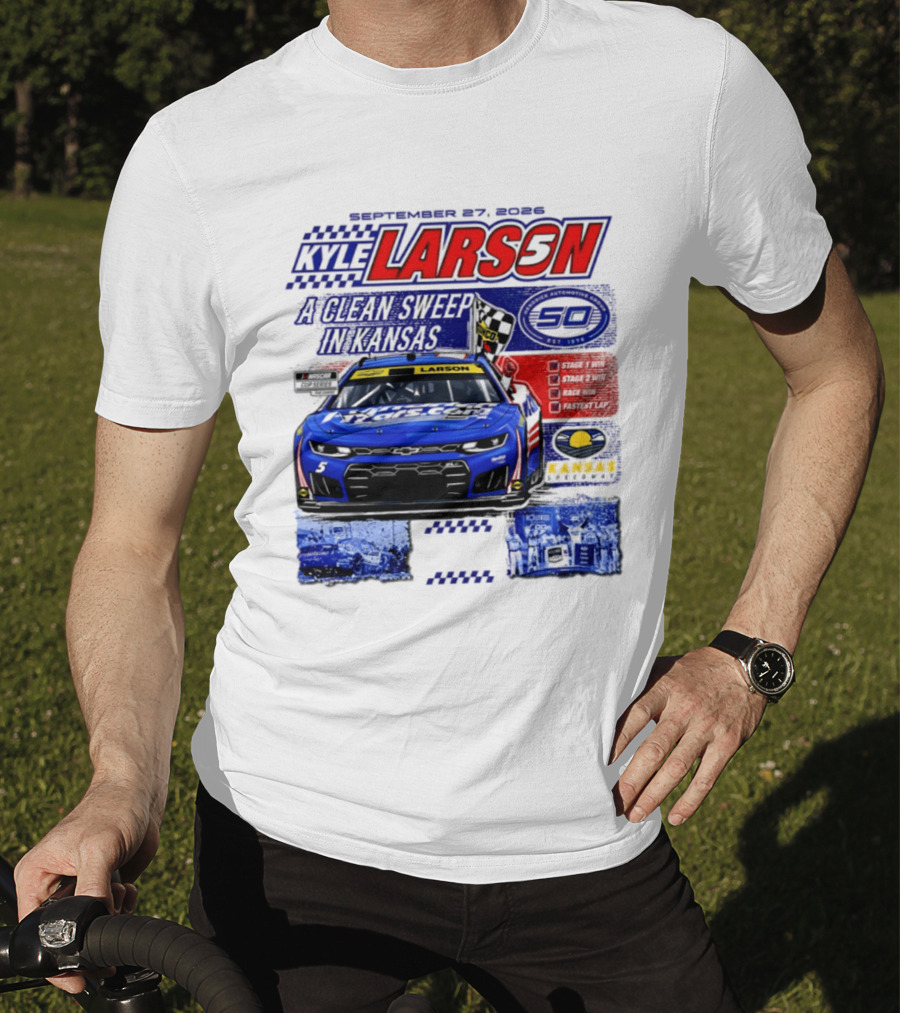 Kyle Larson A Clean Sweep In Kansas September 17 2026 T-Shirt