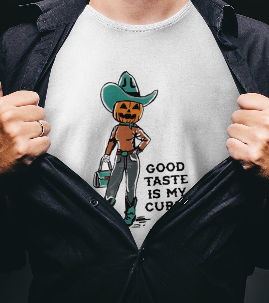 Pumpkin Cowboy Good Taste Is My Curse Halloween Outfit T-Shirt