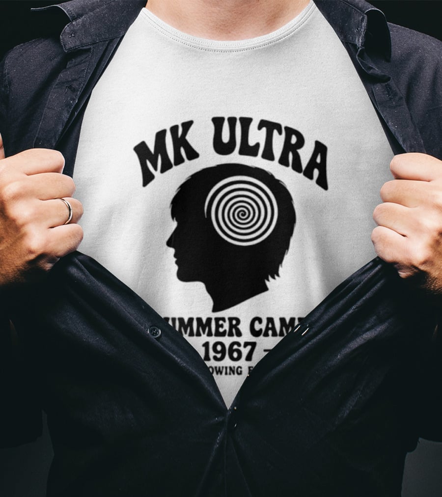 MK Ultra Summer Camp 1967 A Mind Blowing Experience Silhouette Spiral T-Shirt