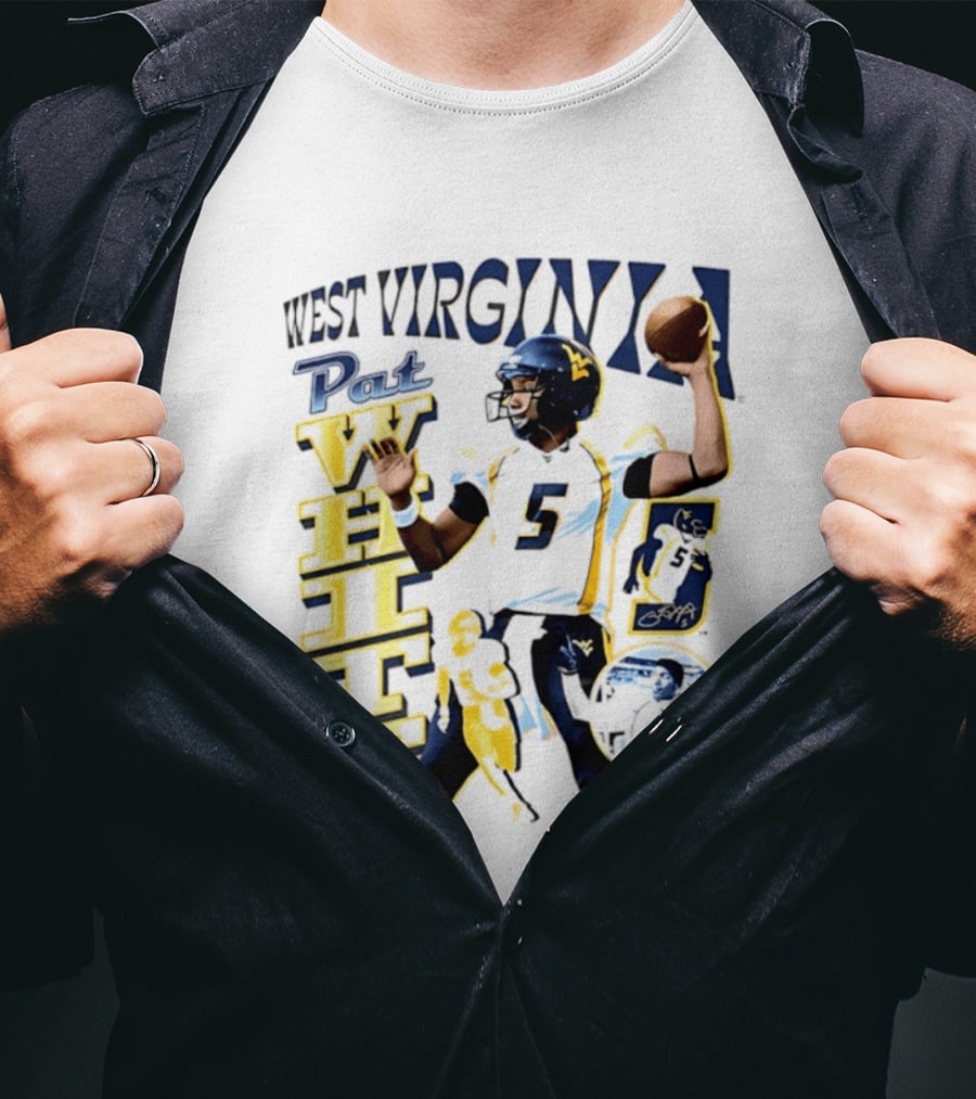 West Virginia Pat White NCAA Football Player Number 5 T-Shirt