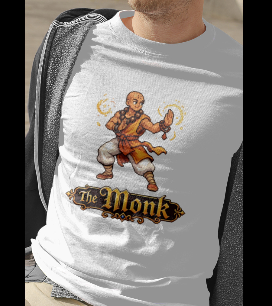 The Monk Pixel Fantasy Martial Arts T-Shirt
