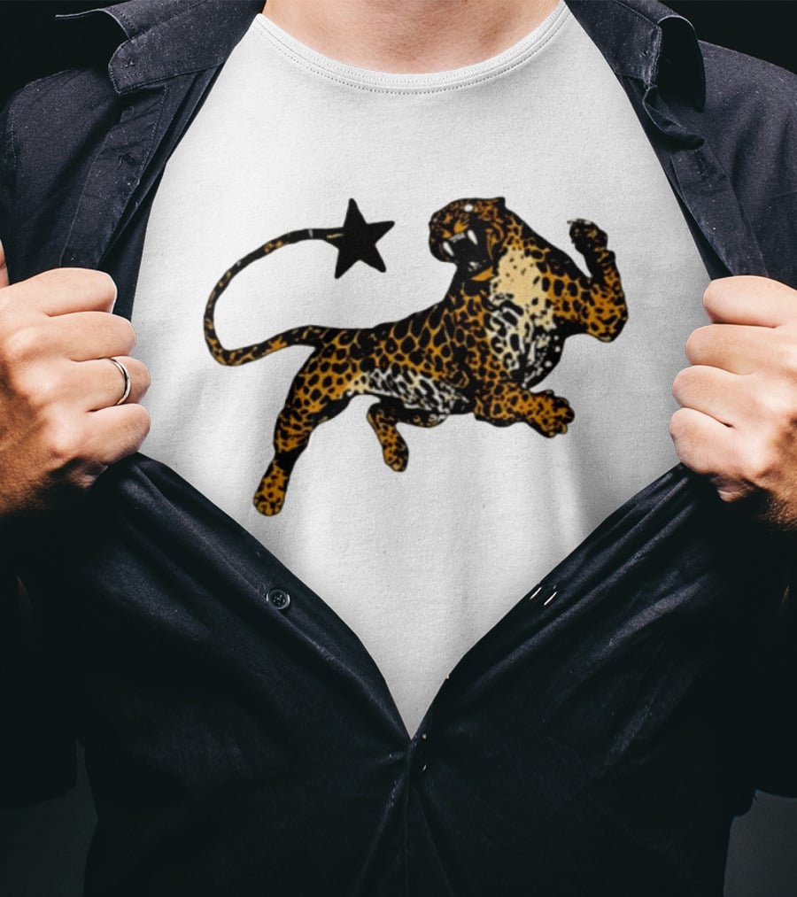 Leopard Star Wild Cat Fierce Roar T-Shirt