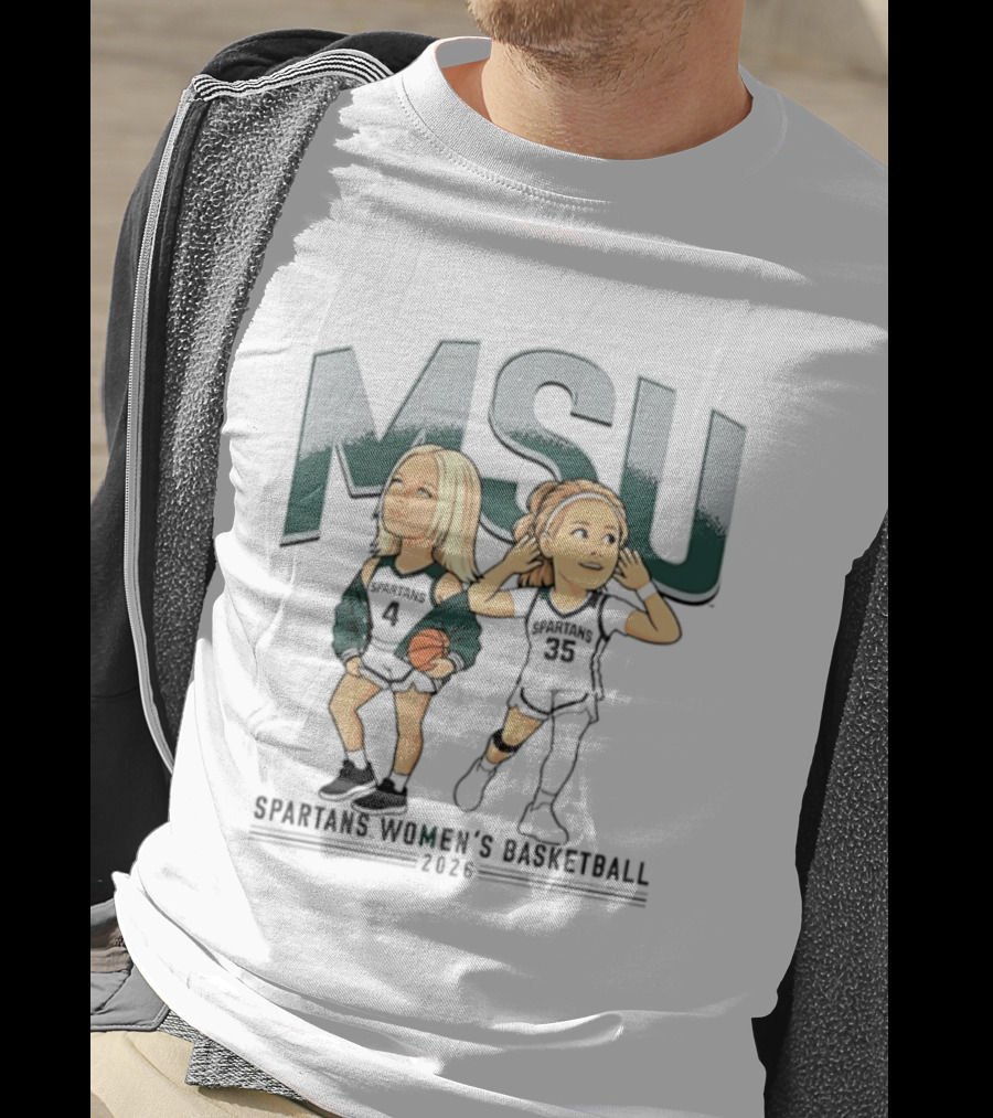 Theryn Hallock Kennedy Blair MSU Spartans Women's Basketball 2023 Caricature T-Shirt