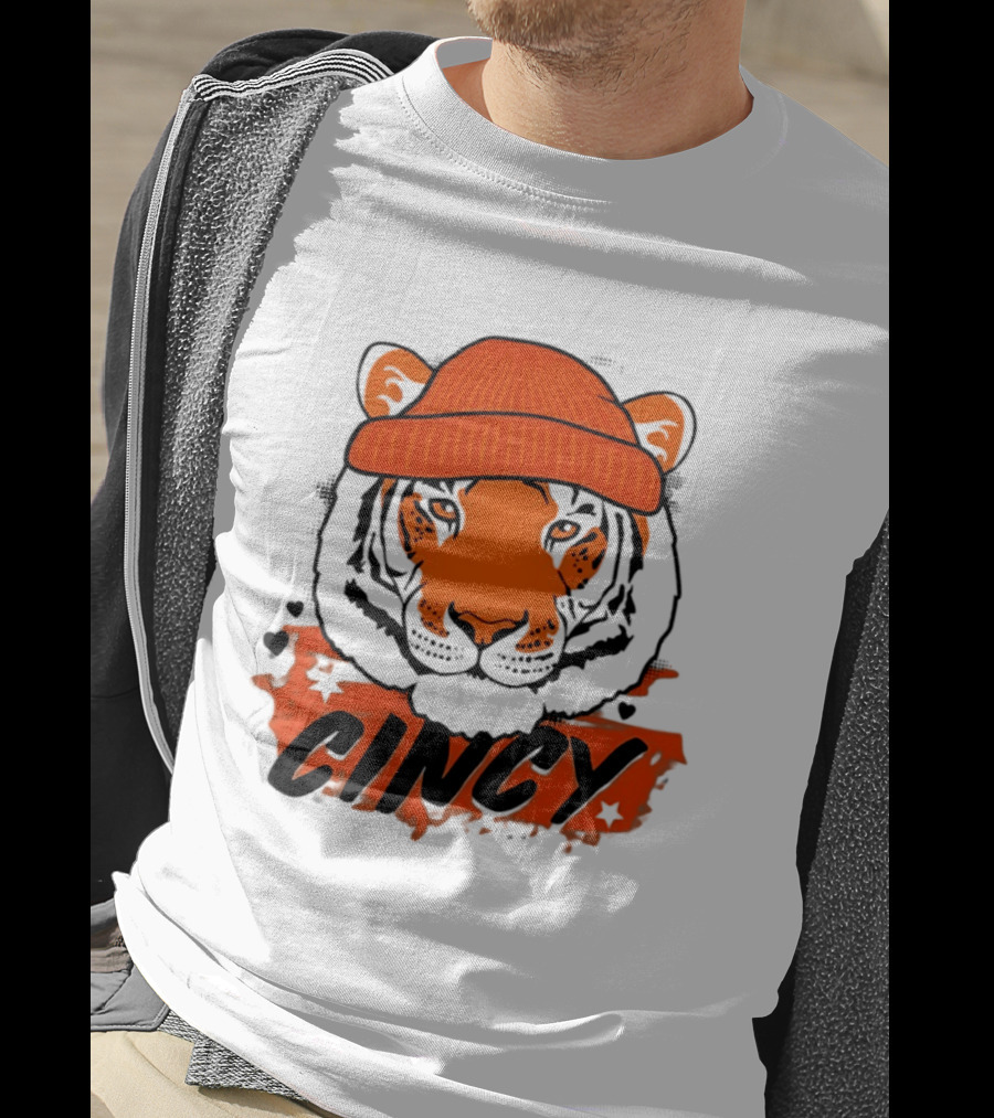 Cincy Tiger Beanie Cincinnati Bengals Football T-Shirt