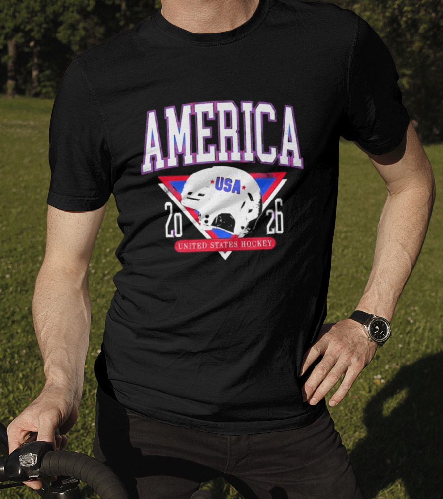 America USA Hockey 2026 United States Helmet T-Shirt