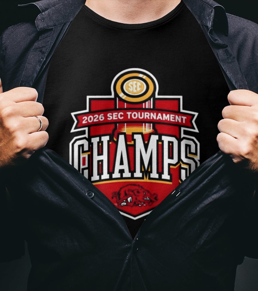 2026 SEC Tournament Champs Arkansas Men's Basketball T-Shirt