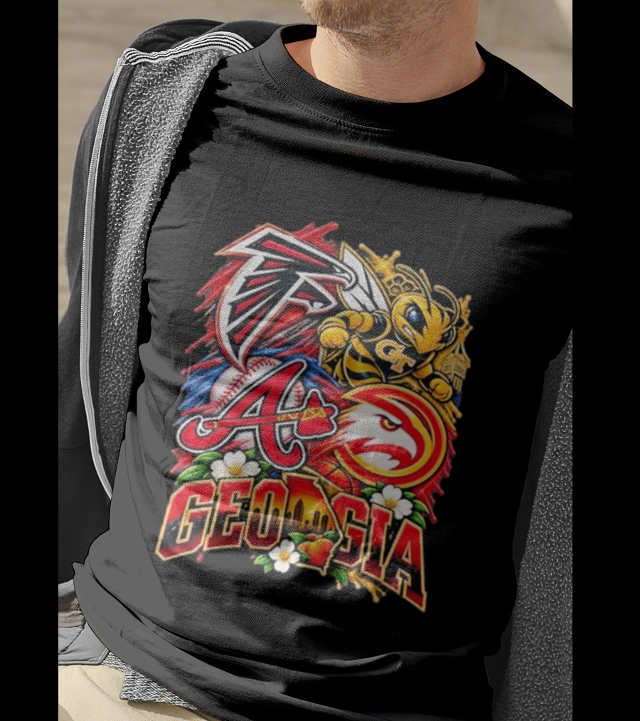 Atlanta Falcons Braves Georgia Tech Yellow Jackets Hawks Georgia Sports Teams T-Shirt