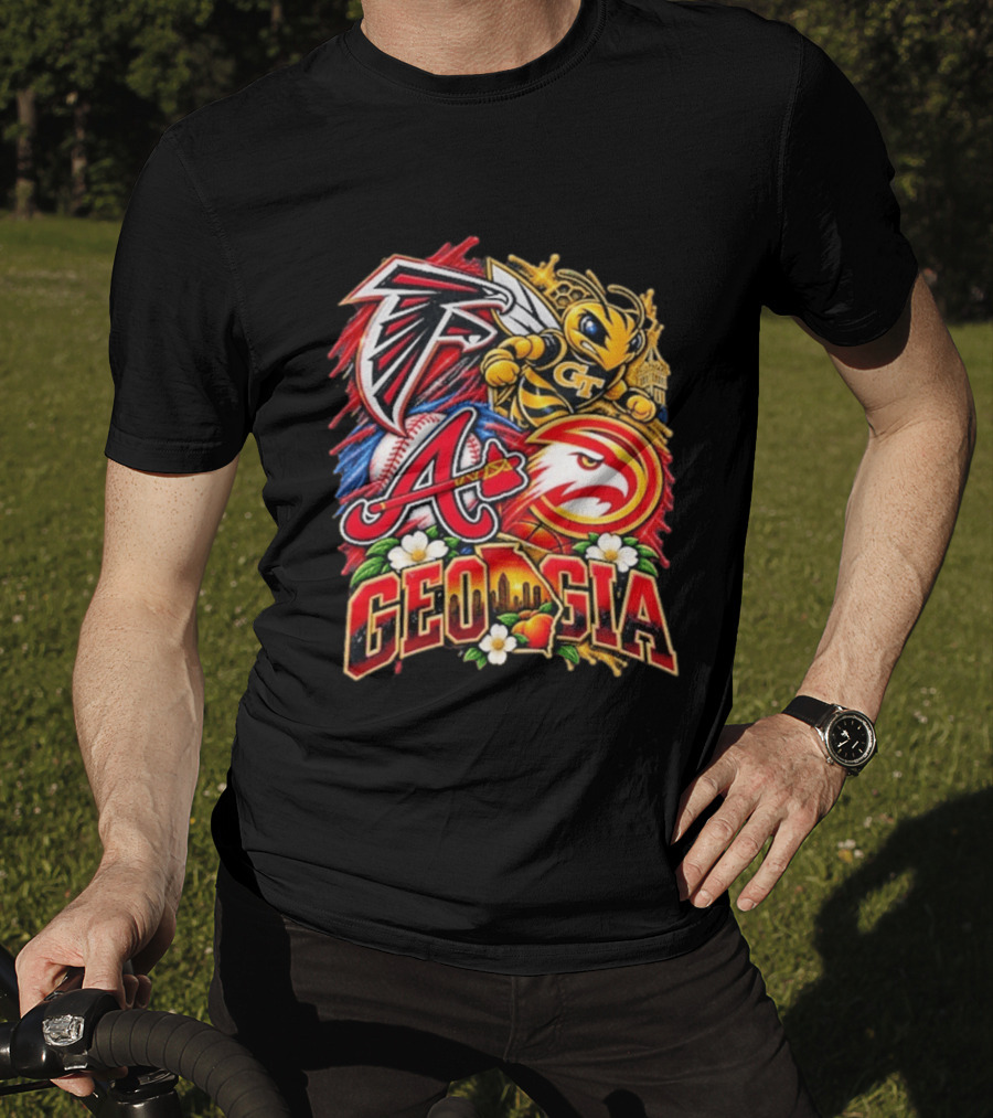 Atlanta Falcons Braves Georgia Tech Yellow Jackets Hawks Georgia Sports Teams T-Shirt