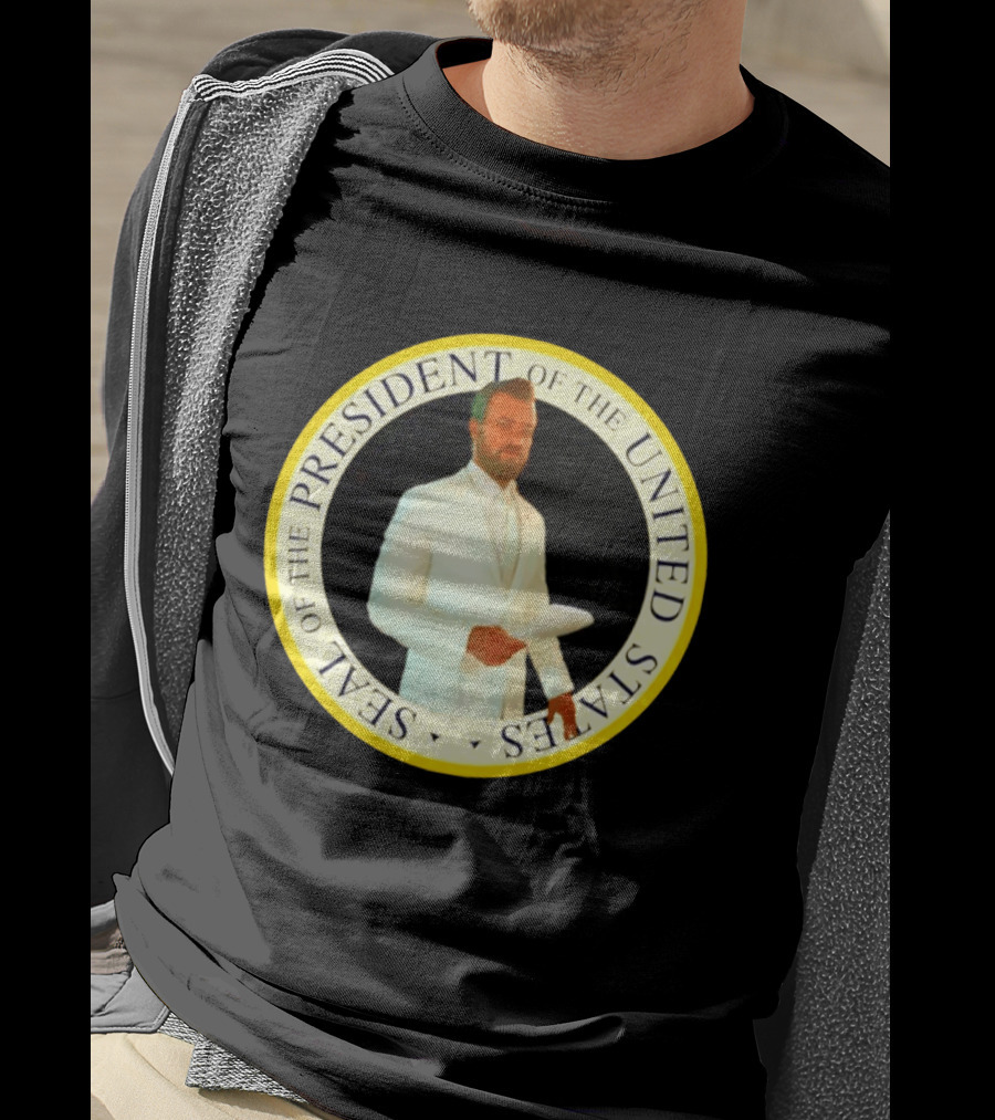 Seal Of The President Of The United States Justin Theroux In White Suit T-Shirt