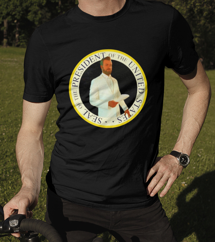 Seal Of The President Of The United States Justin Theroux In White Suit T-Shirt