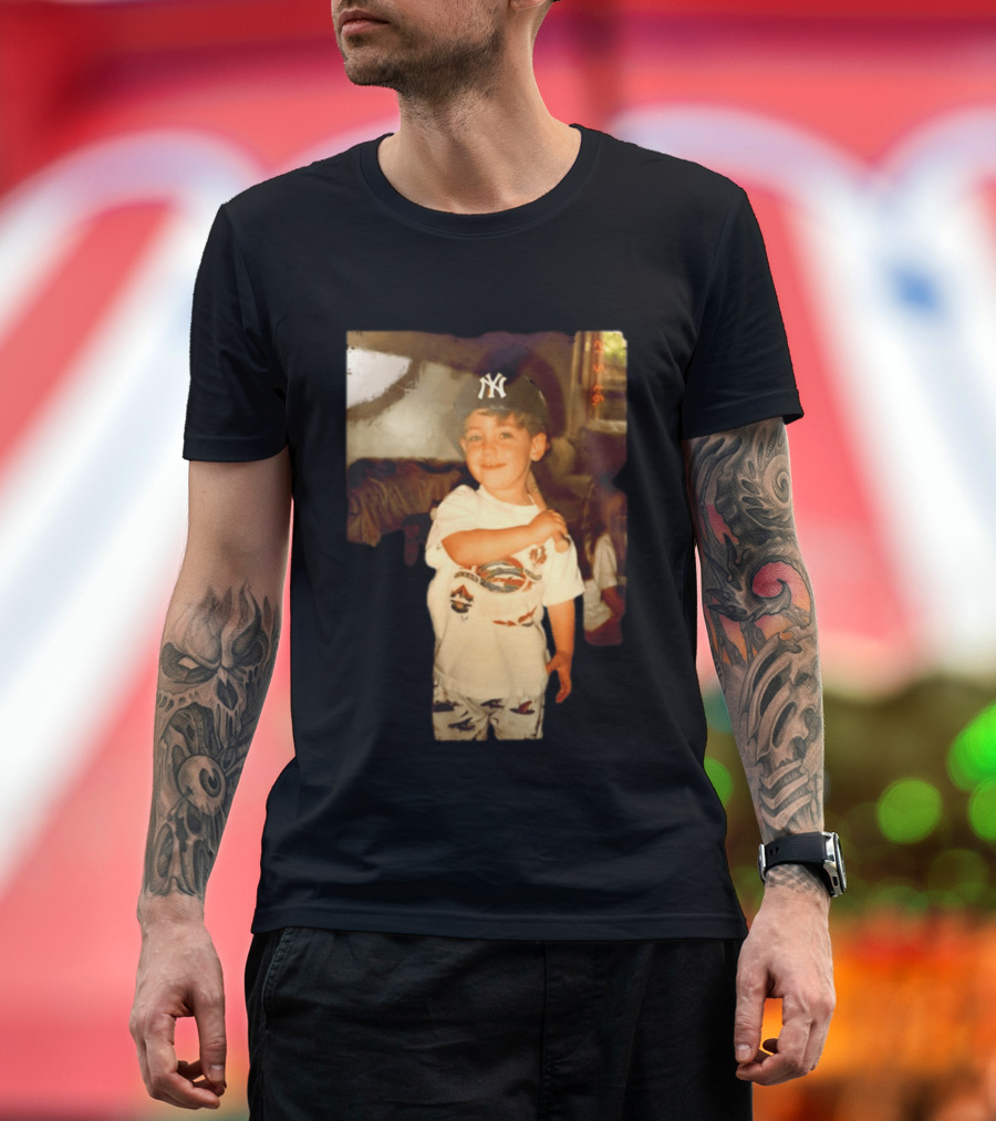 Cody Bellinger Young Yankee Fan Childhood Photo New York Yankees Cap T-Shirt