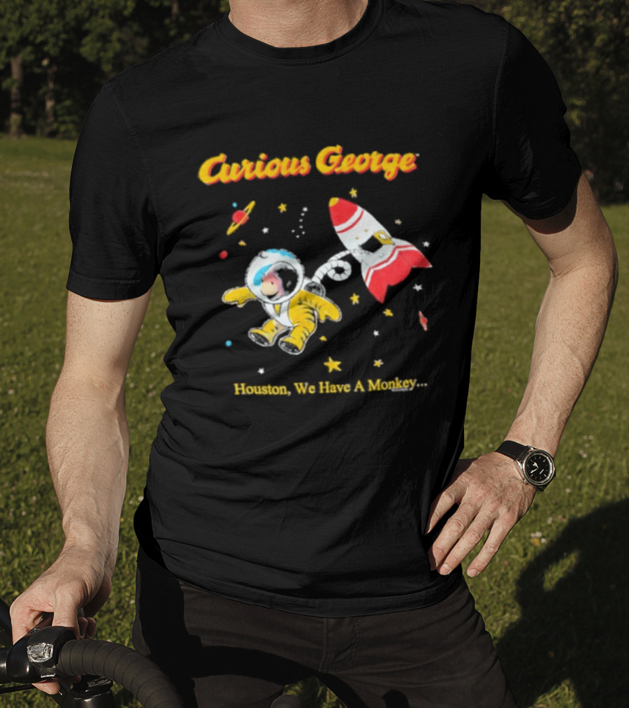 Curious George Astronaut Adventure Houston We Have A Monkey Space Rocket T-Shirt