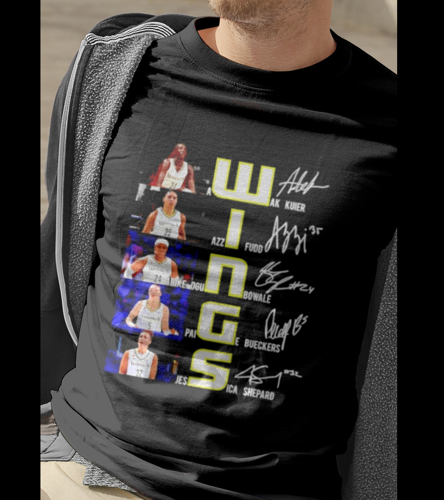 Dallas Wings Awak Kuier Azzi Fudd Arike Ogunbowale Paige Bueckers Jessica Shepard Signatures Compilation T-Shirt