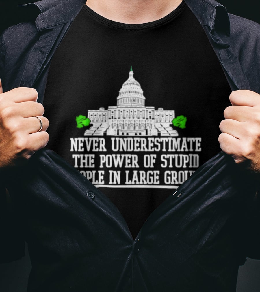 Never Underestimate The Power Of Stupid People In Large Groups Capitol Building T-Shirt