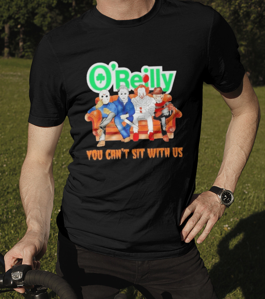 O'Reilly Horror Characters Friends Halloween 2026 You Can't Sit With Us Couch T-Shirt