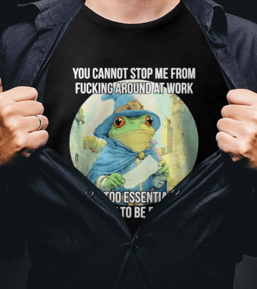You Cannot Stop Me From F***ing Around At Work I Am Too Essential To The Plot Frog Wizard T-Shirt