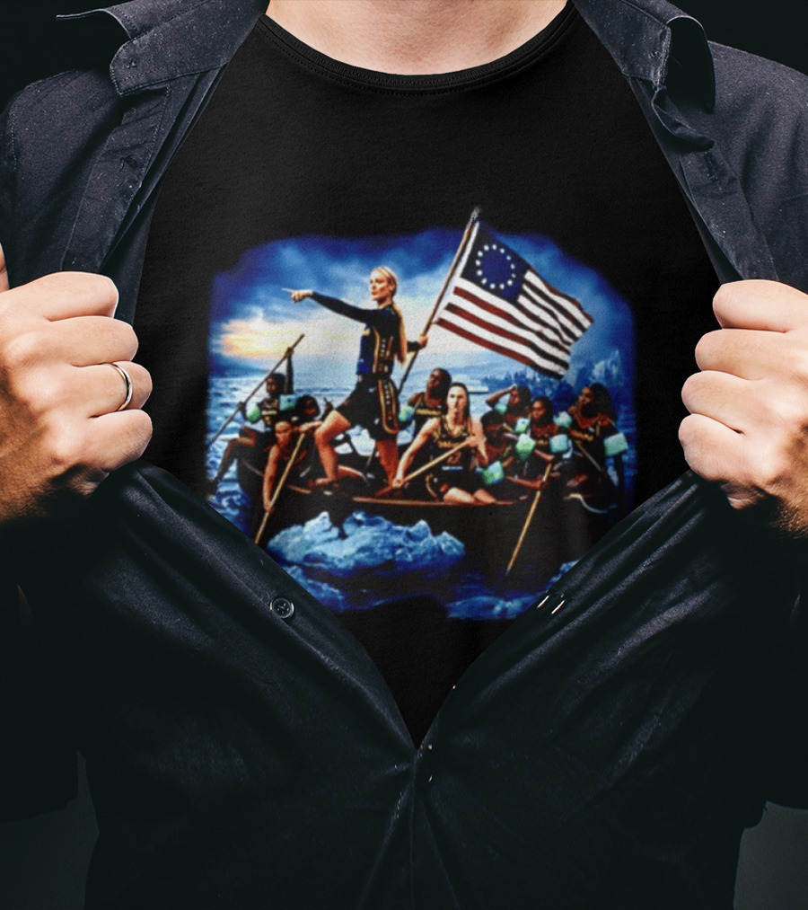 Sophie Cunningham Caitlin Clark Historical Crossover Crossing The Delaware Basketball T-Shirt
