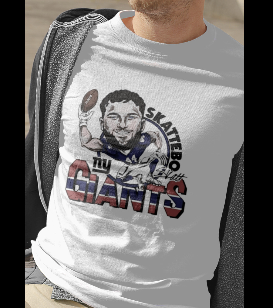Skattebo New York Giants Football Caricature Player T-Shirt